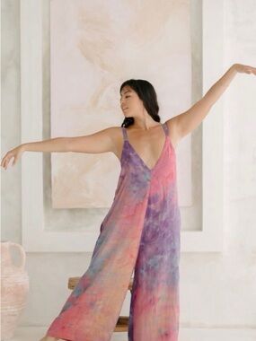 Myrah Penaloza Kundalini Playsuit. Wide-Leg Linen jumpsuit